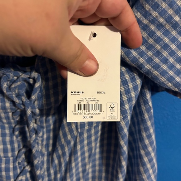 NWT so good for life! Blue and white plaid - Picture 5 of 6